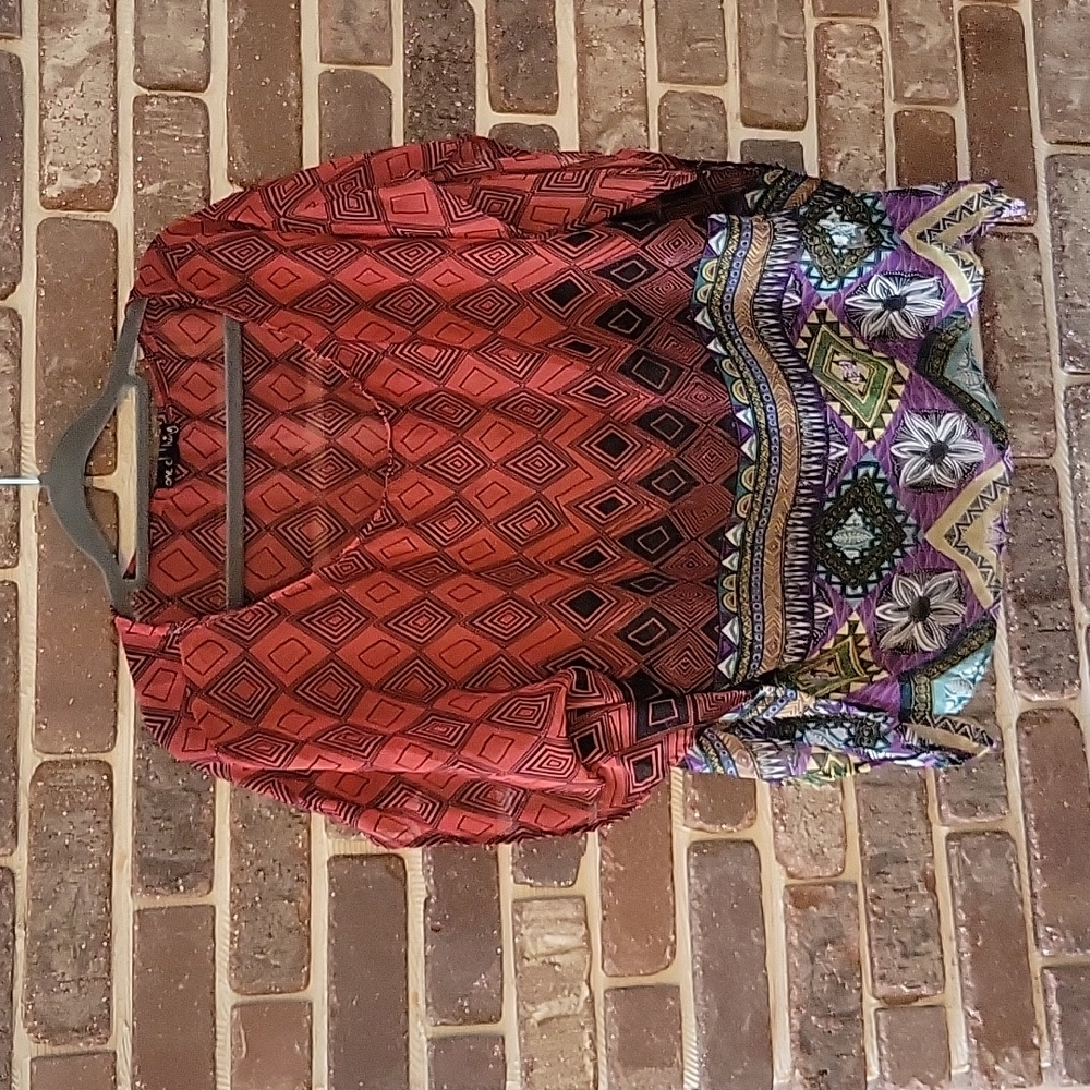 Sheer Flowy Boho Top, size Large